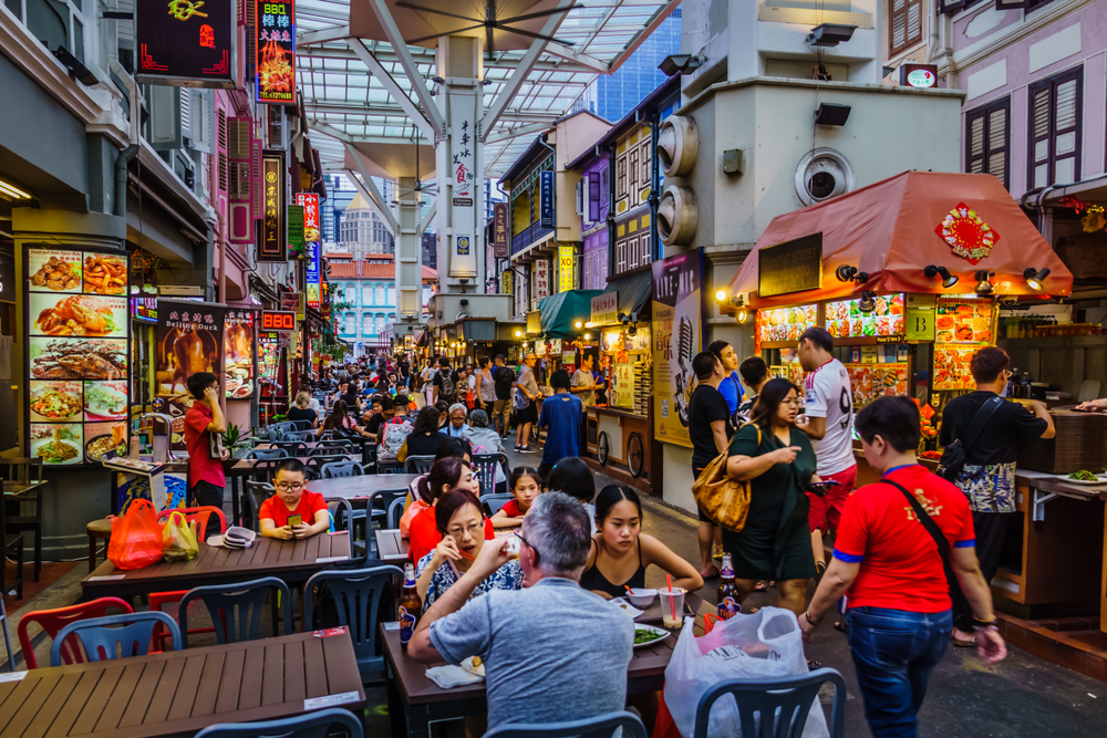 Chinatown Food Street, famous Hawker Centre on Smith Street, Singapore.